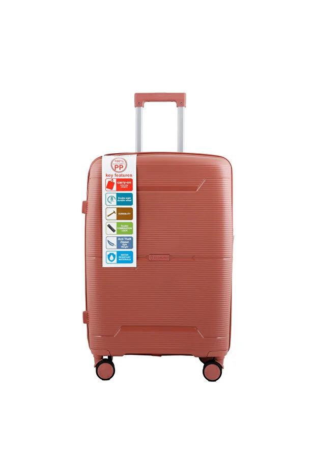 Excalibur Polypropylene 4 Wheel Hard Trolley, 24 inches, Assorted